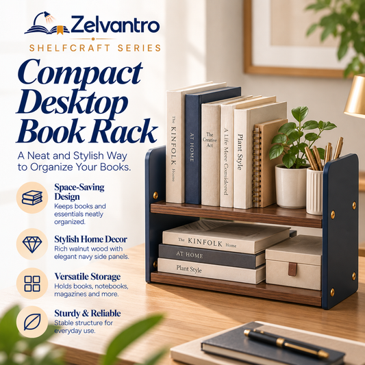 ShelfCraft Compact Desktop Book Rack