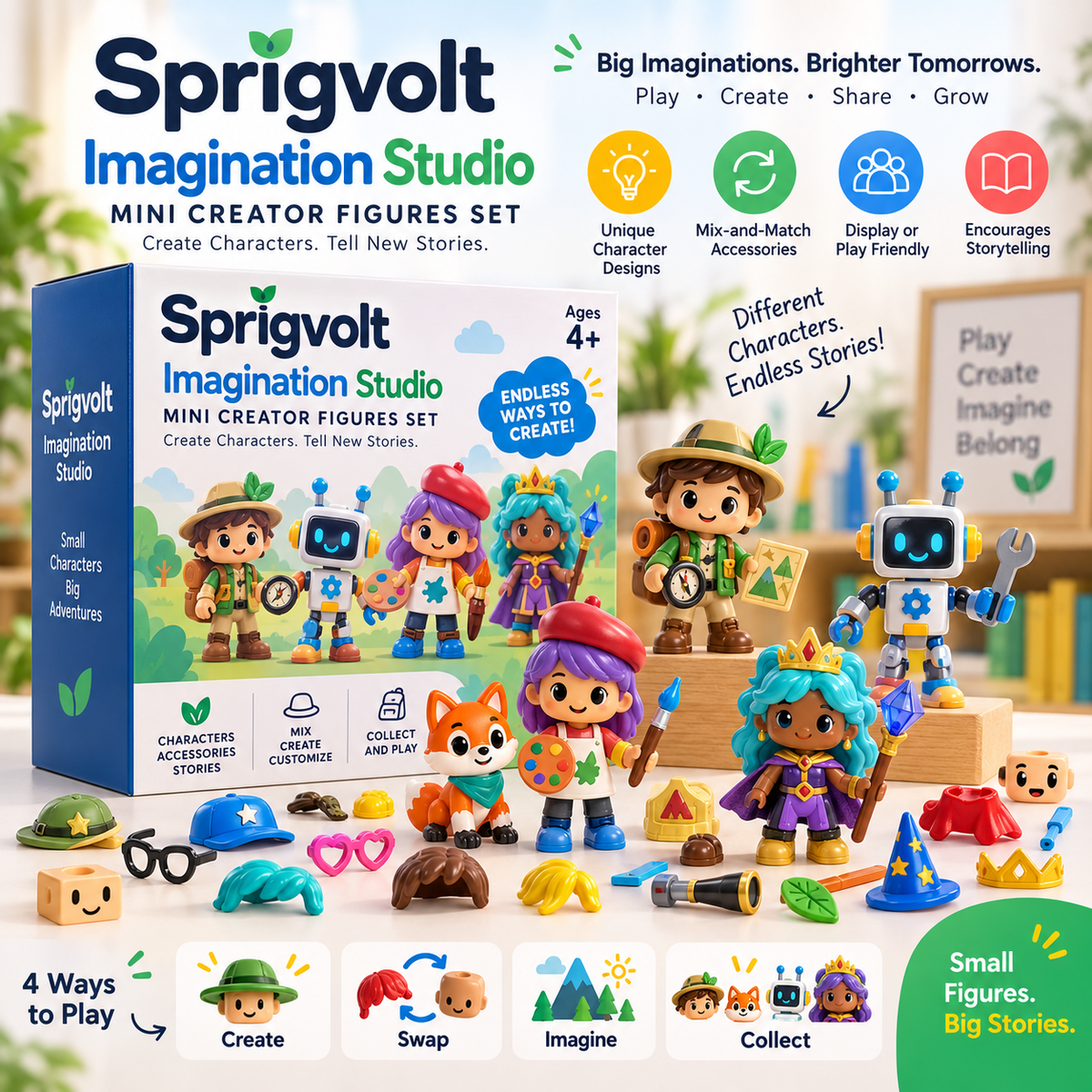 Sprigvolt Mini Creator Figures Set