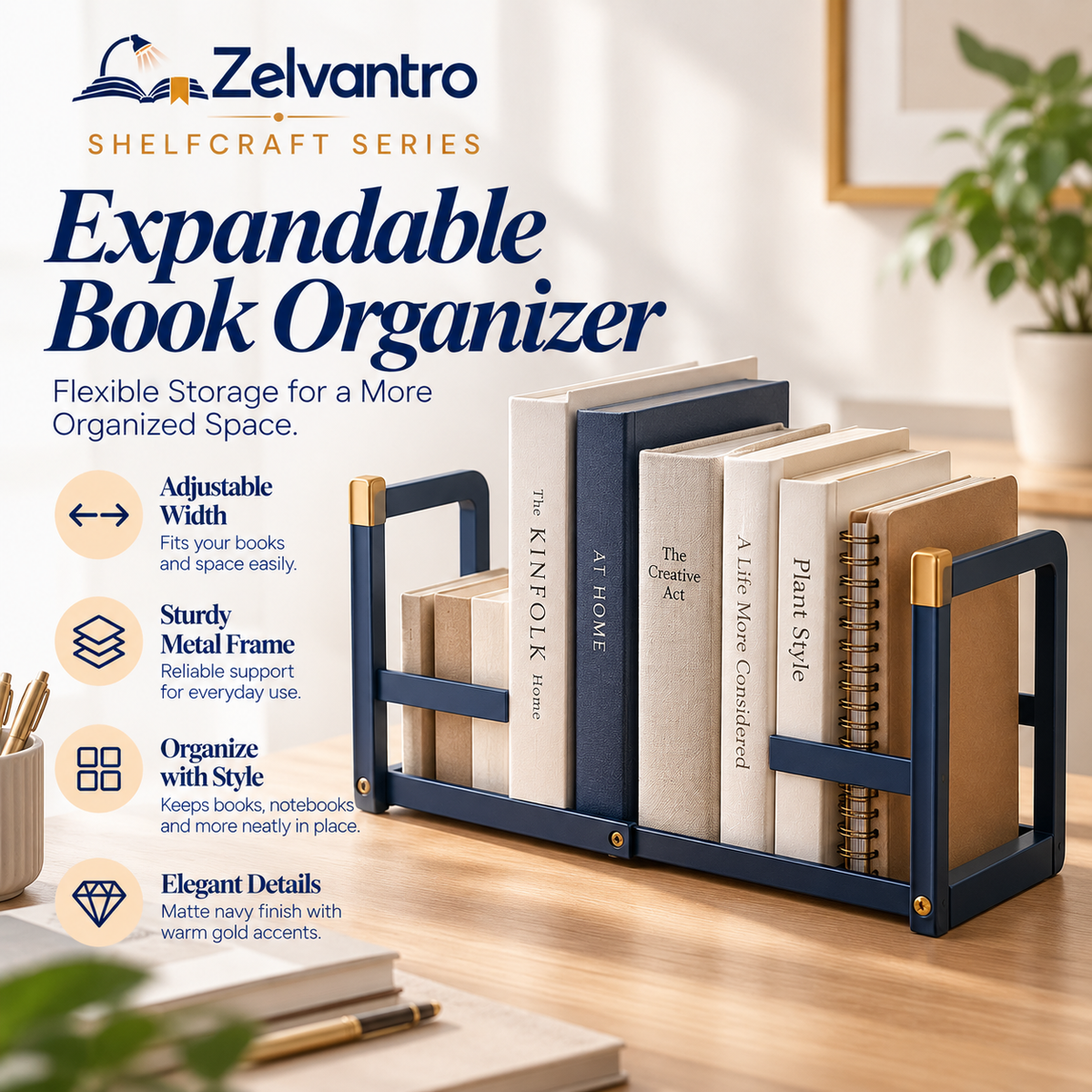 ShelfCraft Expandable Book Organizer